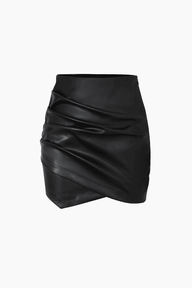 Draped faux leather skirt - Toi&moi