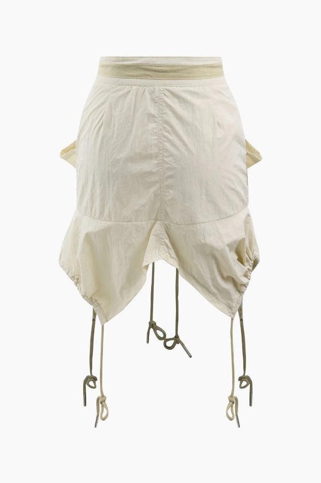 Asymmetric Drawstring Parachute Utility Cargo Skirt - LovelyKayley