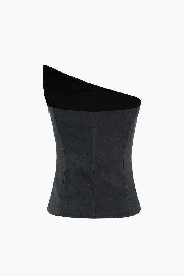 Asymmetric Strapless Sleeveless Top - LovelyKayley