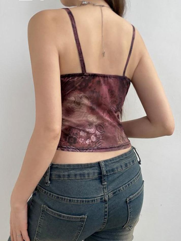 Floral Printed Crop Camisole Top - LovelyKayley