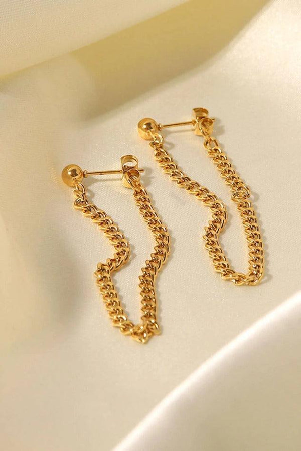 Chain Hoop Drop Earrings - LovelyKayley