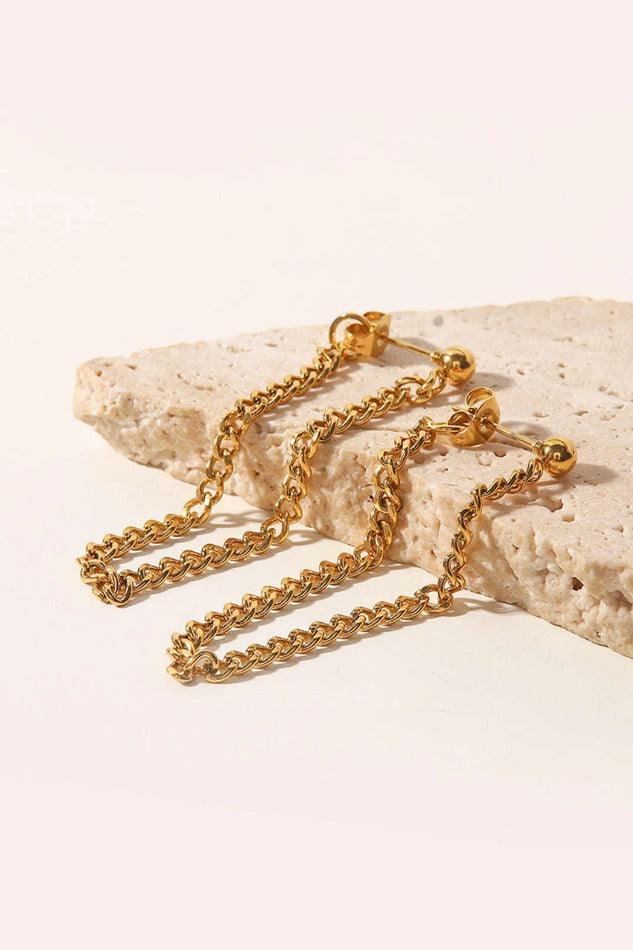 Chain Hoop Drop Earrings - LovelyKayley