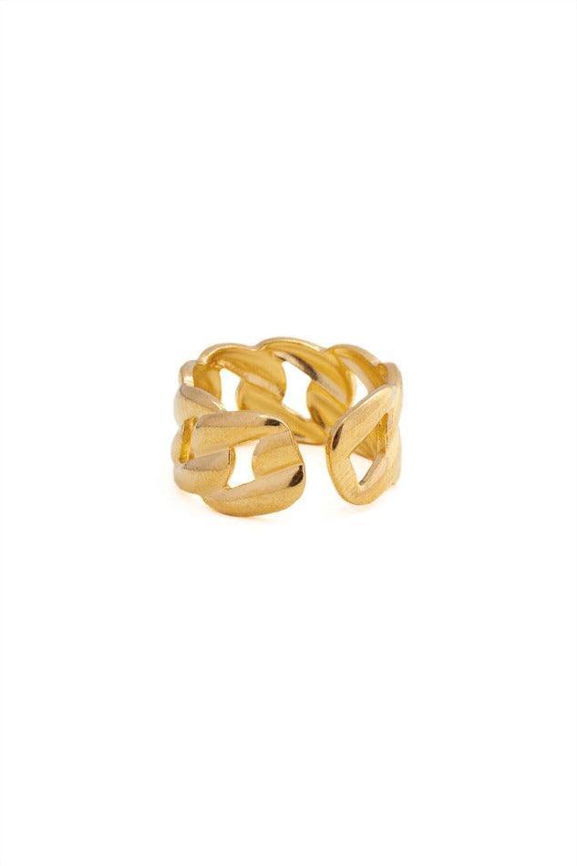 Chain Link Design Cuff Ring - LovelyKayley