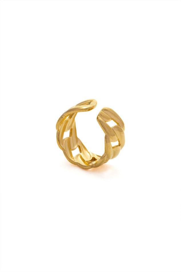 Chain Link Design Cuff Ring - LovelyKayley