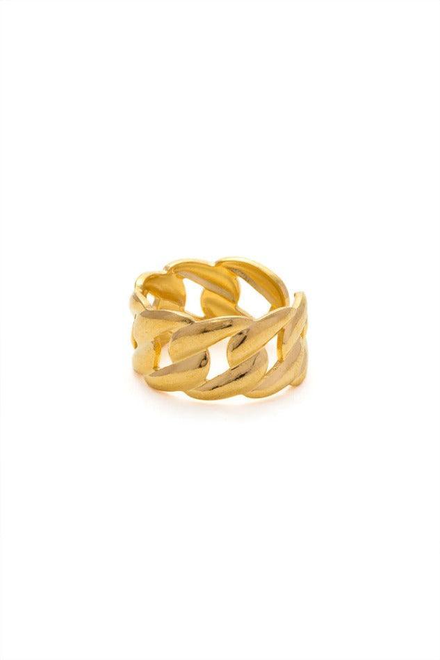 Chain Link Design Cuff Ring - LovelyKayley