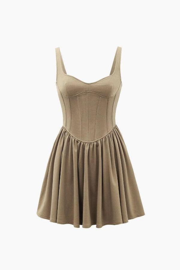 Corset Waist Pleated Mini Dress - LovelyKayley