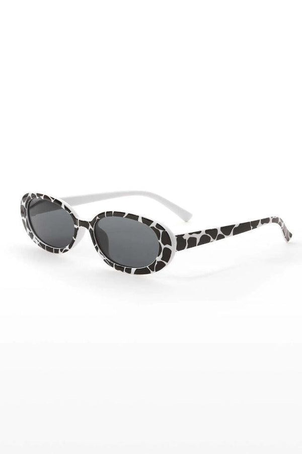 Cow Print Oval Frame Sunglasses - LovelyKayley