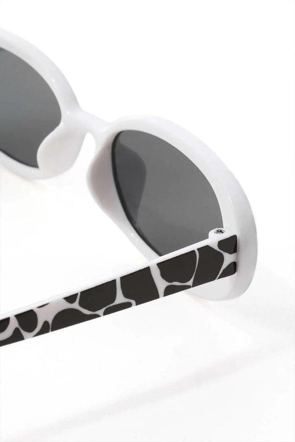 Cow Print Oval Frame Sunglasses - LovelyKayley