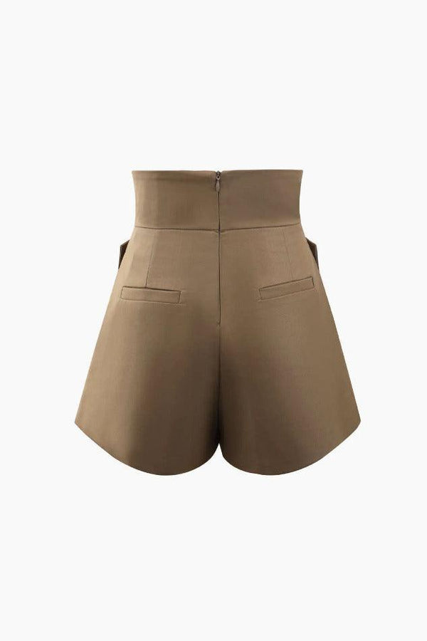 Cross High Waist Tailored Shorts - LovelyKayley