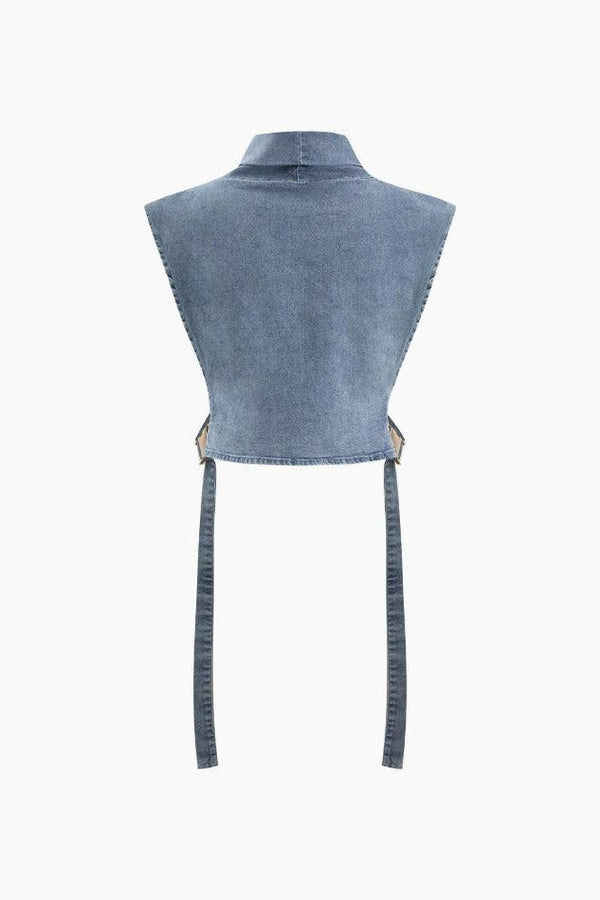 Denim Buckle Sleeveless Top - LovelyKayley