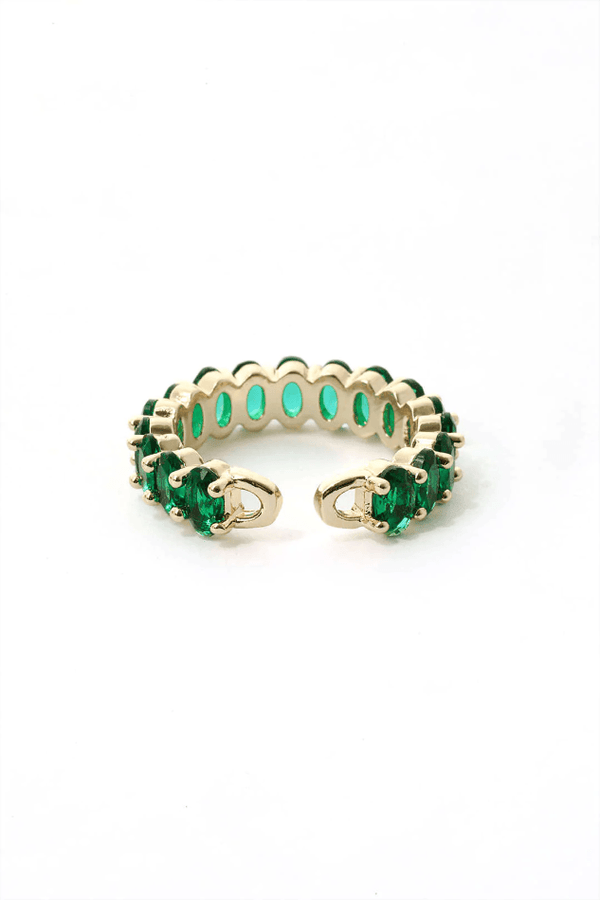 Emerald Encrusted Cuff Ring - LovelyKayley