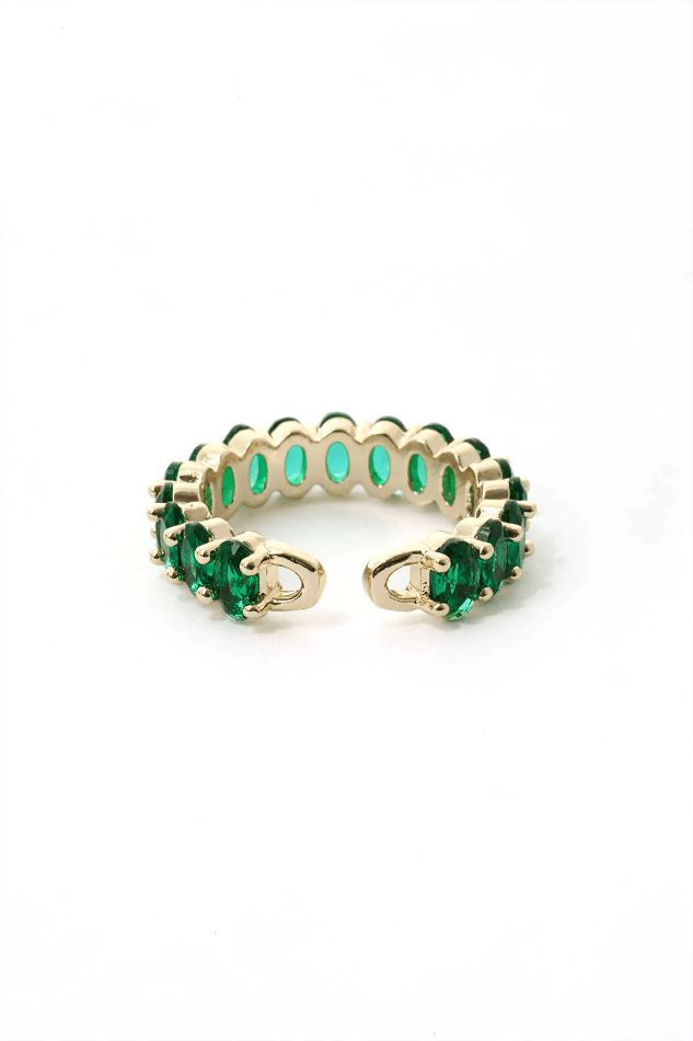 Emerald Encrusted Cuff Ring - LovelyKayley