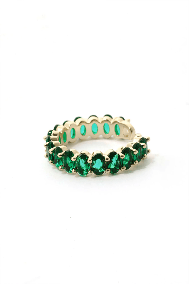 Emerald Encrusted Cuff Ring - LovelyKayley