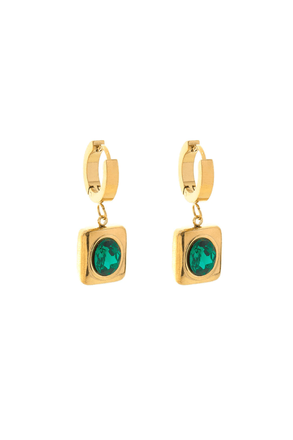 Emerald Square Drop Earrings - LovelyKayley