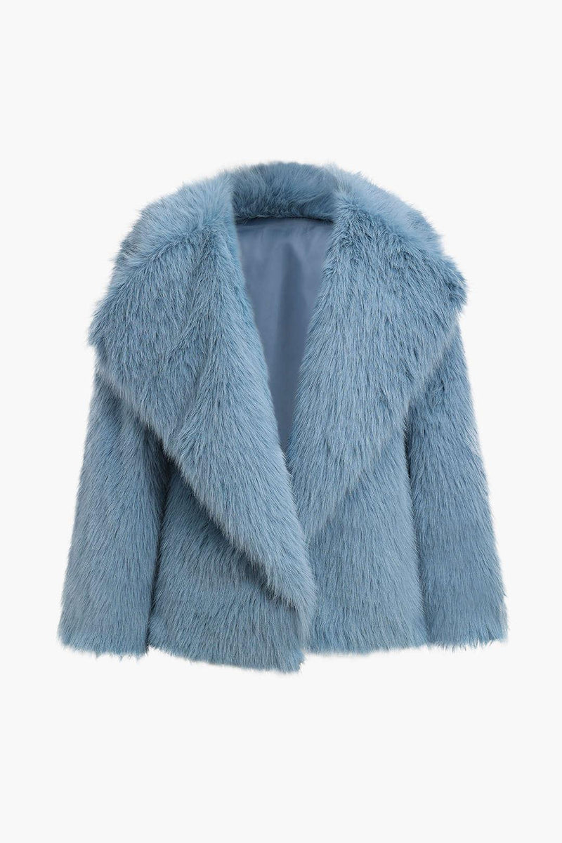 Faux Fur Lapel Coat - LovelyKayley