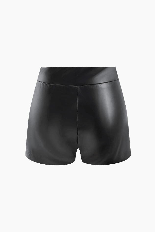 Faux Leather Lace-up Shorts - LovelyKayley