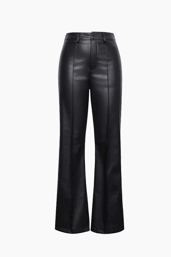 Faux Leather Straight Leg Pants - LovelyKayley