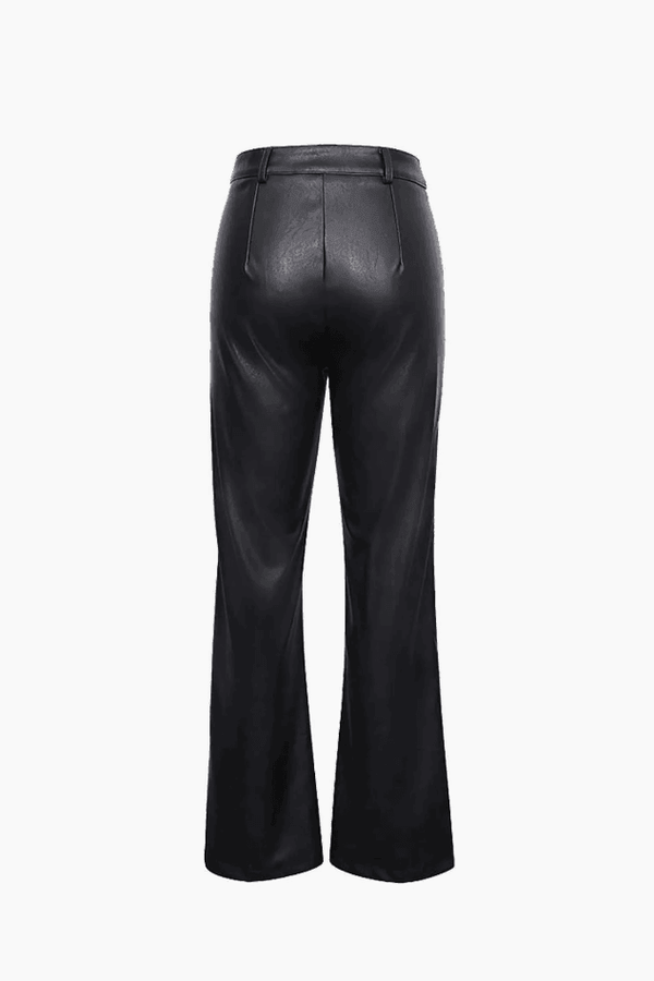 Faux Leather Straight Leg Pants - LovelyKayley