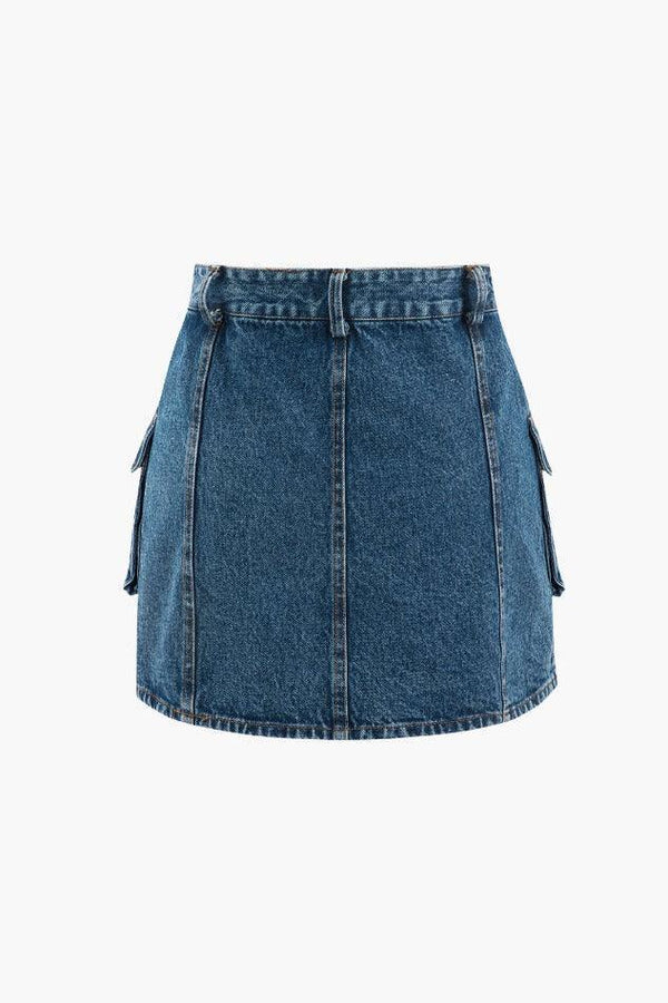 Flap Pocket Detail Cargo Mini Skirt - LovelyKayley