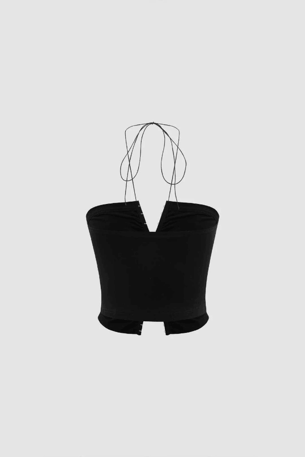 Halter Hook And Eye Cropped Cami Top - LovelyKayley