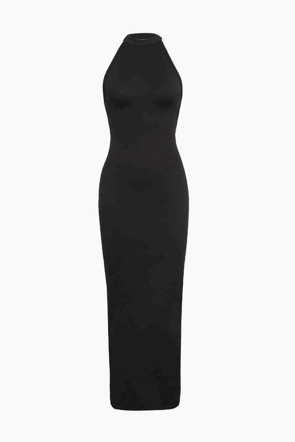 Halter Neck Backless Slit Midi Dress - LovelyKayley