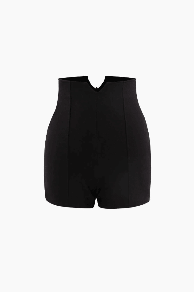 High Waisted Seam Detail Shorts - LovelyKayley