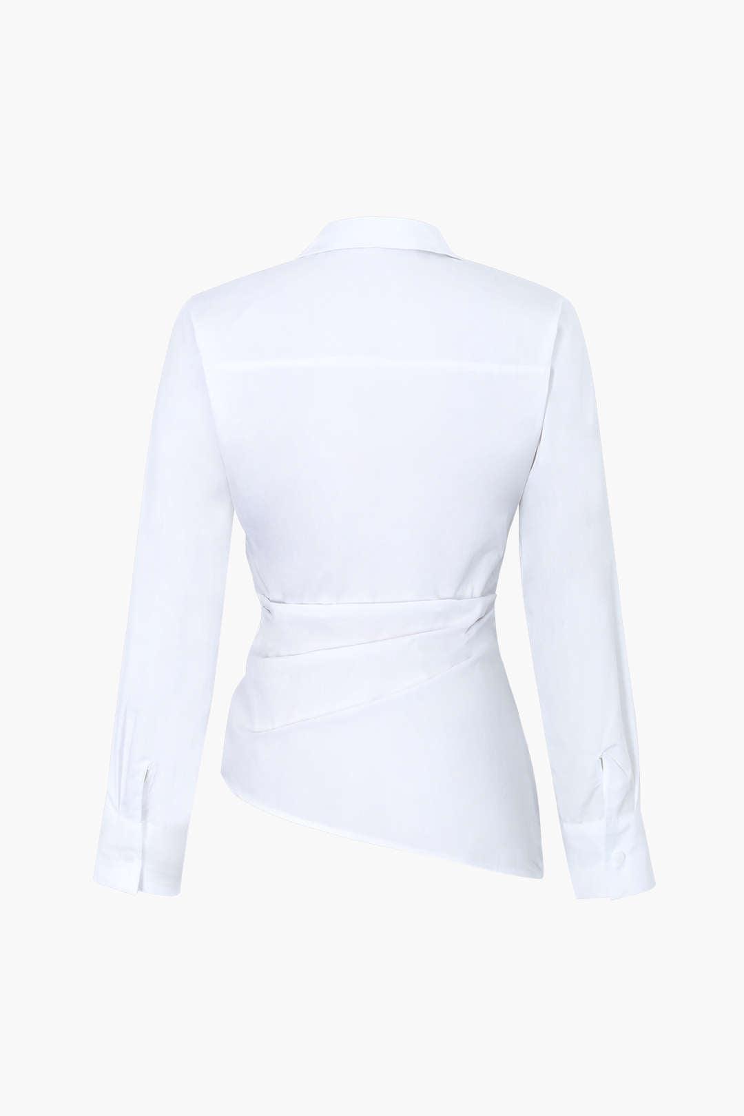 Longline Asymmetric Raw Hem Wholesale Plain White T Shirtsfob