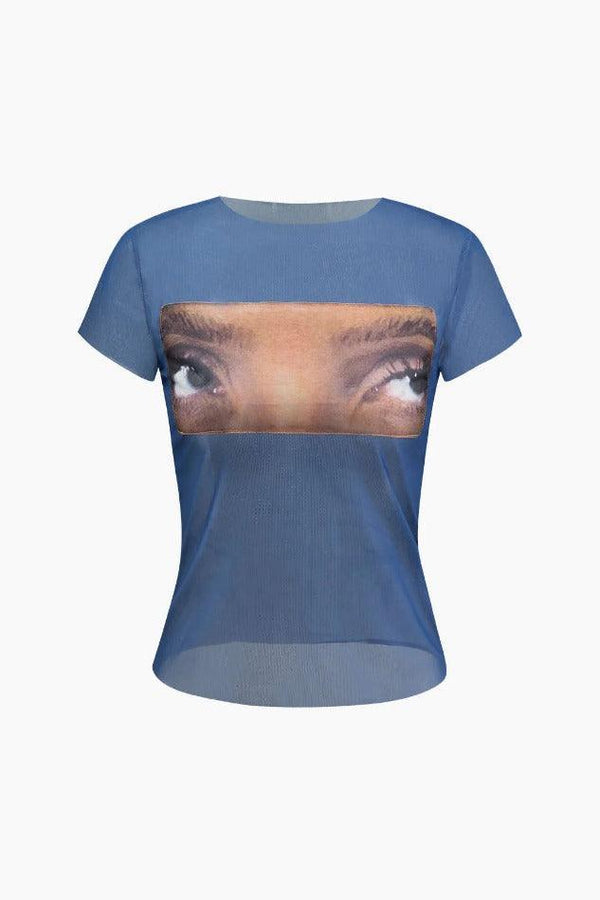 Mesh Eye Graphic T-Shirt - LovelyKayley