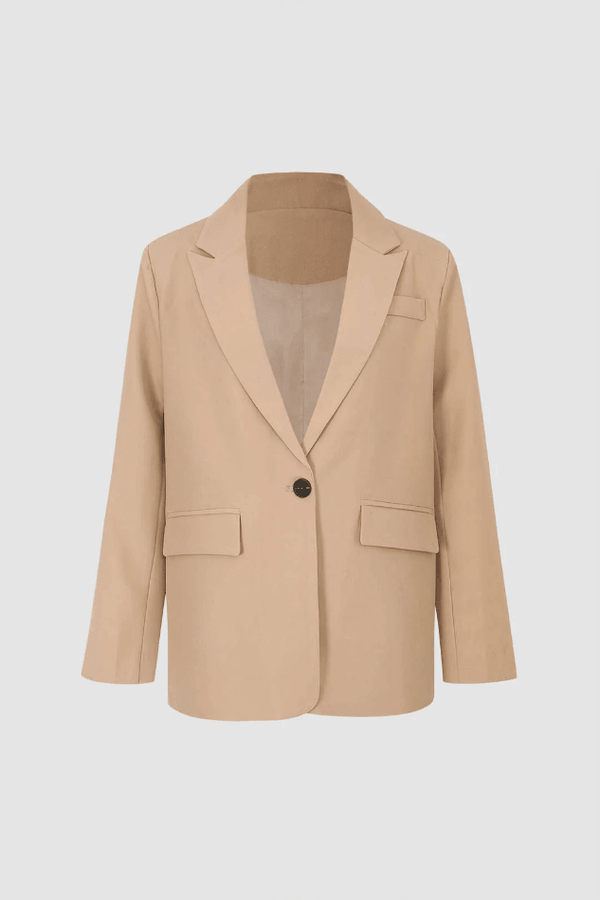 One Button Oversized Blazer - LovelyKayley