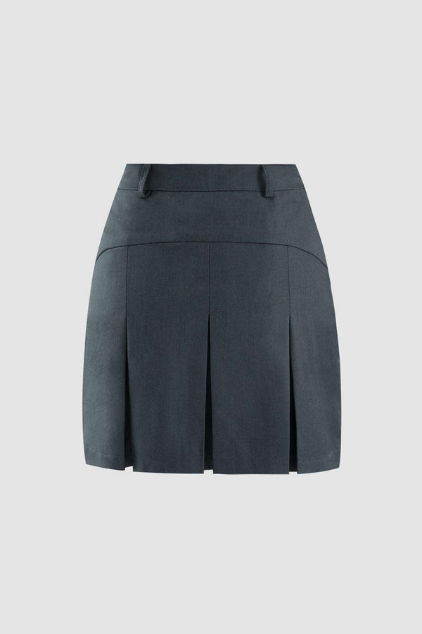 Pleated A-line Mini Skirt - LovelyKayley