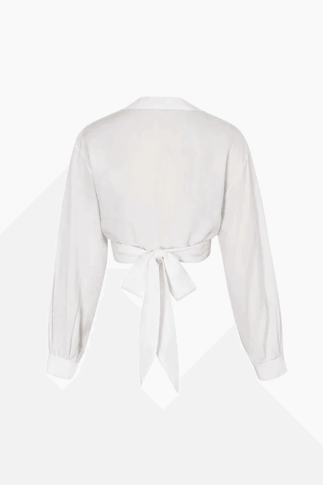 Ruffled Bow Tie Waist Blouse - LovelyKayley