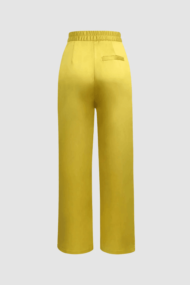 Satin Elastic Waist Trousers - LovelyKayley