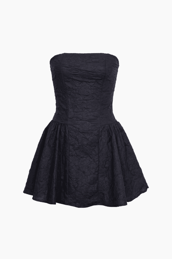 Sculpted Silhouette Jacquard Strapless Mini Dress - LovelyKayley