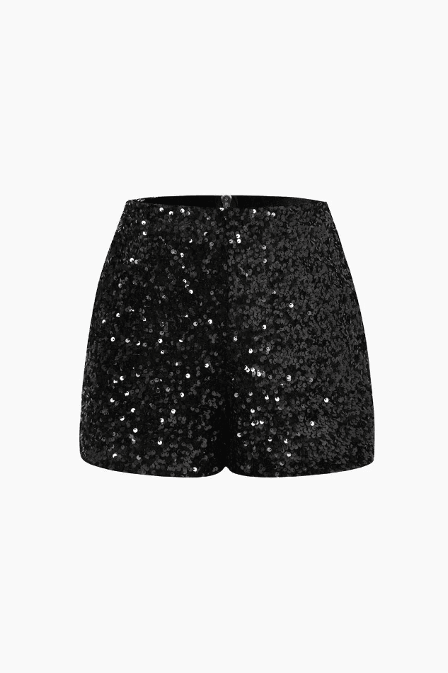 Sequin Embellishment Shorts - LovelyKayley