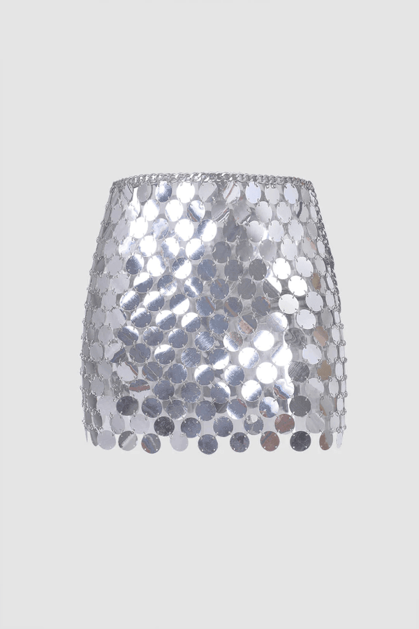 Silver Sparkle Mini Skirt - LovelyKayley