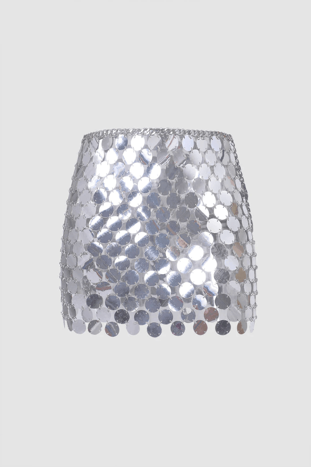 Silver Sparkle Mini Skirt - LovelyKayley