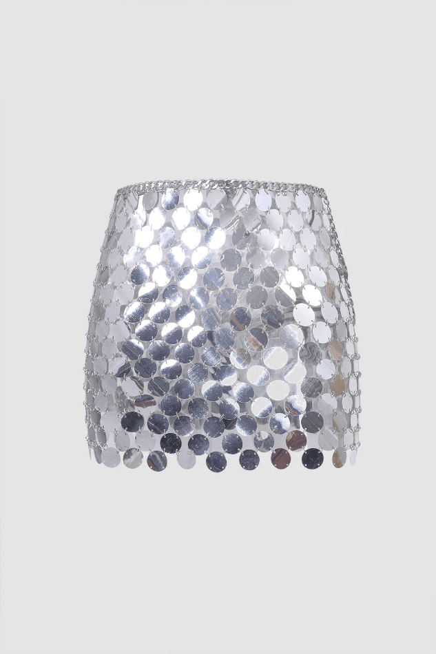 Silver Sparkle Mini Skirt - LovelyKayley