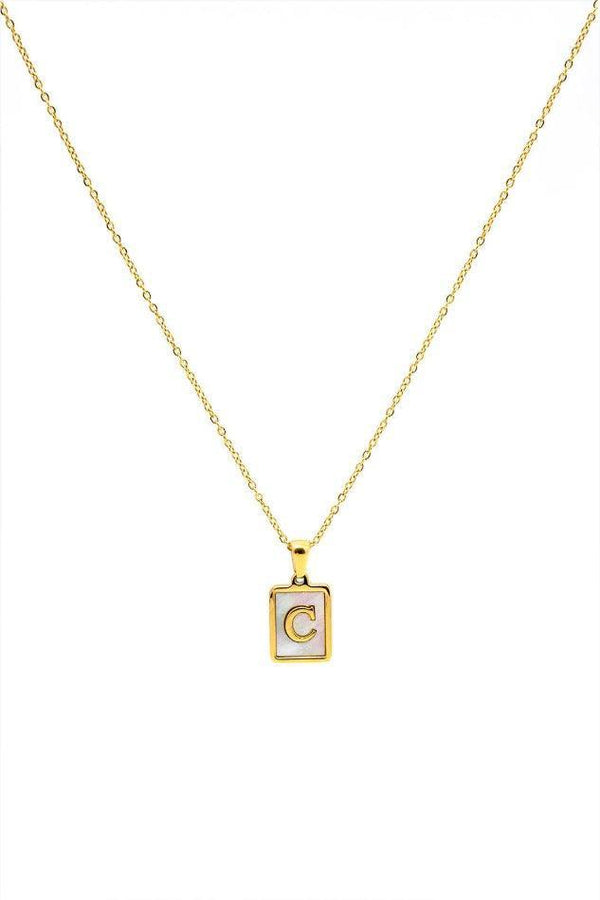 Square C Pendant Necklace - LovelyKayley