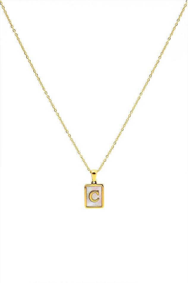 Square C Pendant Necklace - LovelyKayley