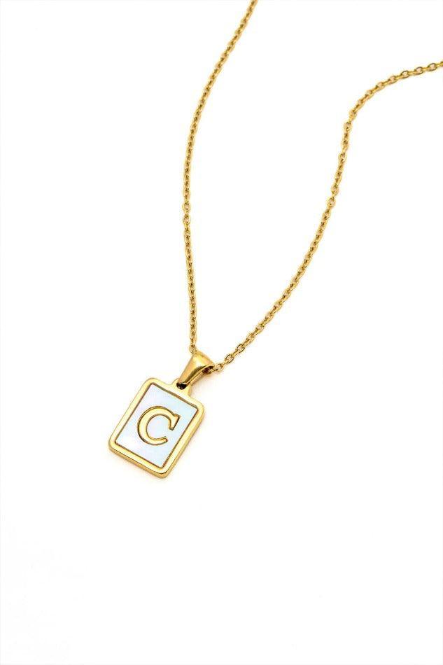 Square C Pendant Necklace - LovelyKayley