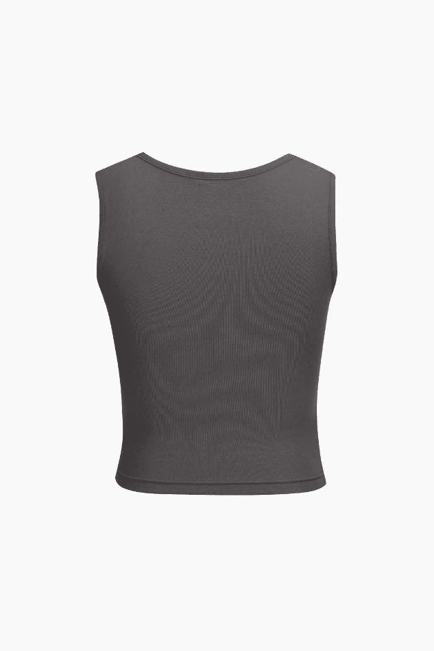 Square Neck Ruched Tank Top - LovelyKayley