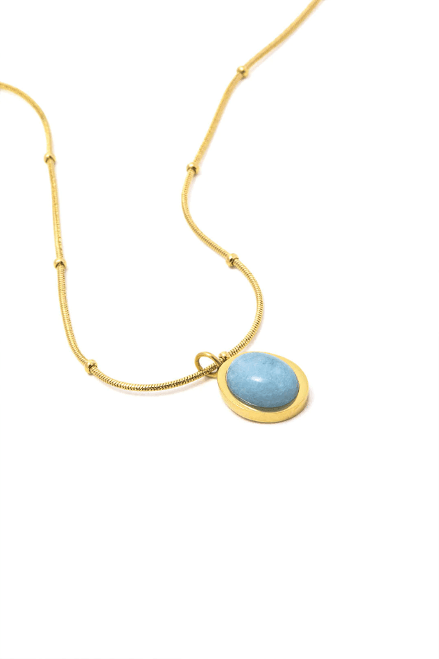 Turquoise Oval Pendant Necklace - LovelyKayley