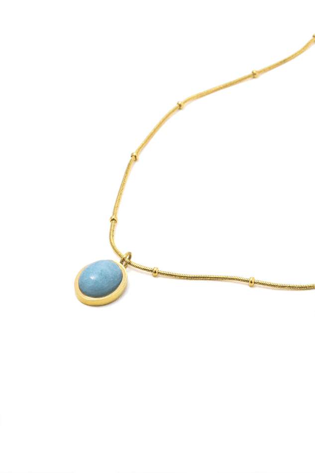 Turquoise Oval Pendant Necklace - LovelyKayley