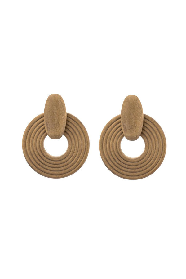 Wood Circle Drop Earrings - LovelyKayley