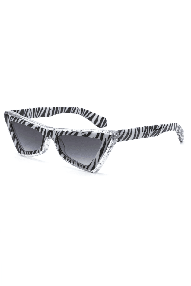 Zebra Striped Pattern Cat Eye Sunglasses - LovelyKayley