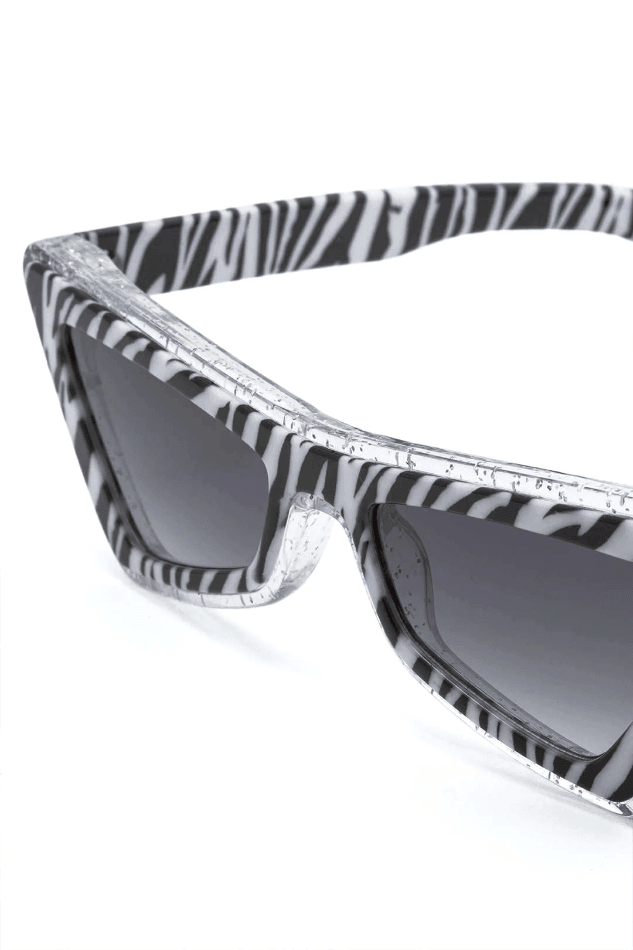 Zebra Striped Pattern Cat Eye Sunglasses - LovelyKayley