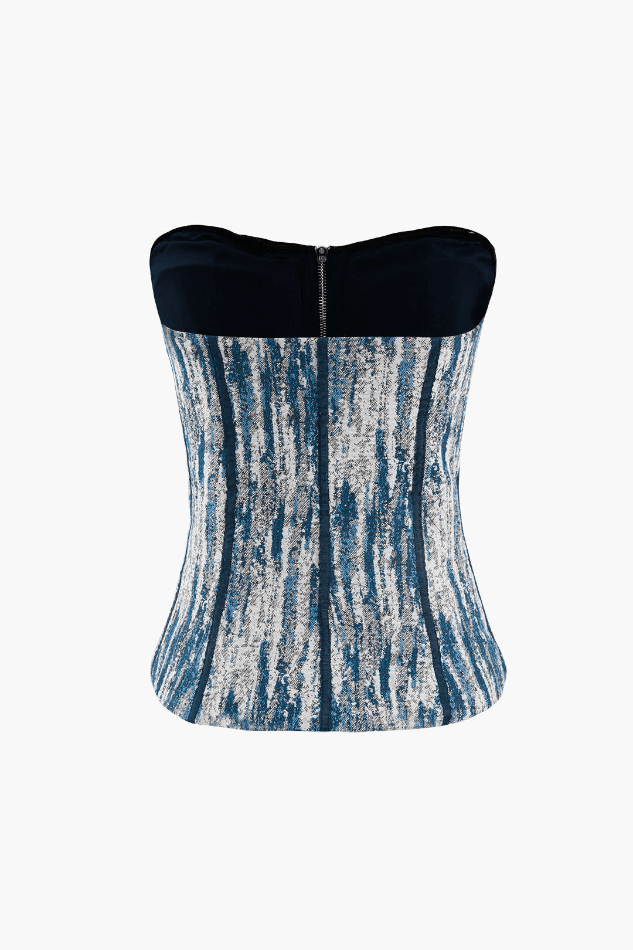 Zip Up Strapless Corset Top - LovelyKayley