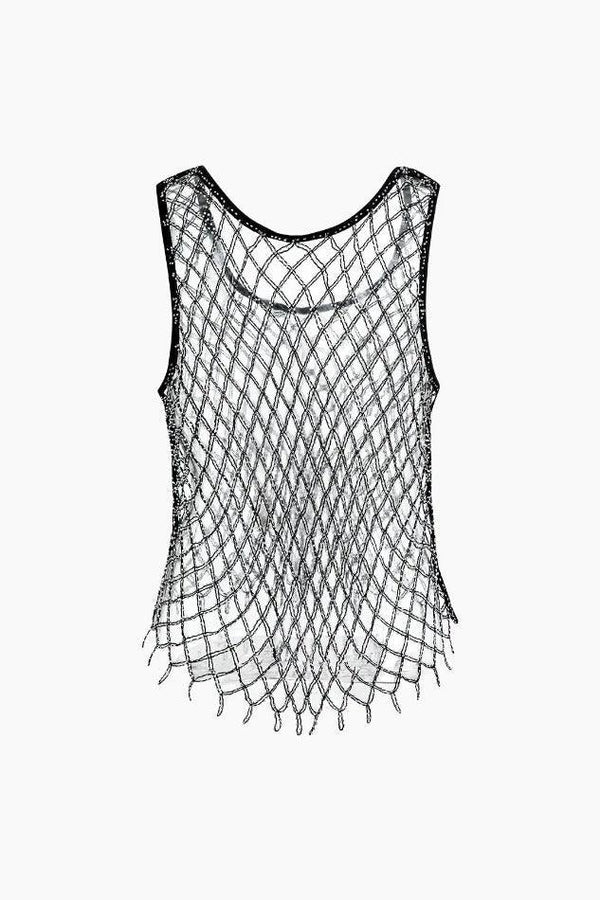 U-neck Sheer Net Tank Top - LovelyKayley